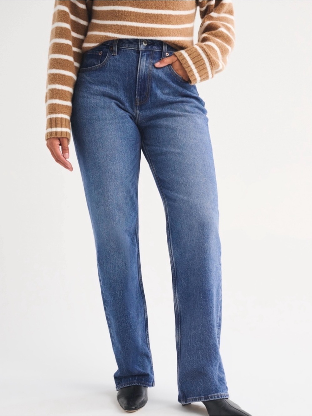 NEW Abercrombie & Fitch 90s relaxed high rise Jean Indigo Straight Leg Jeans